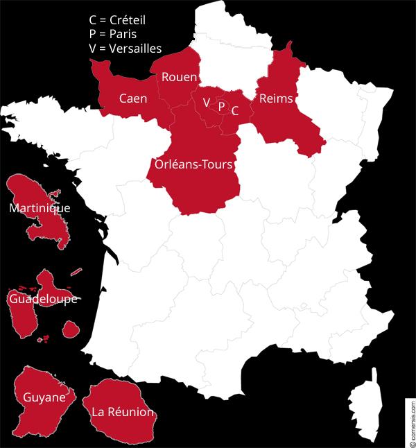 Image d'illustration des académies desservies par l'URFIST de Paris