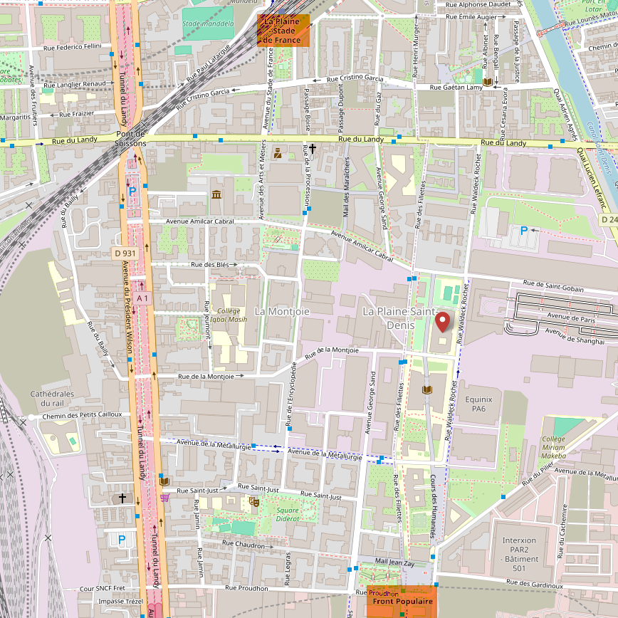 Capture d'écran de la cartographie pour la localisation de l'Urfist de Paris